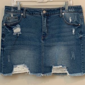 Wild Fable Ripped Denim Mini Skirt Plus Size 16 NWOT